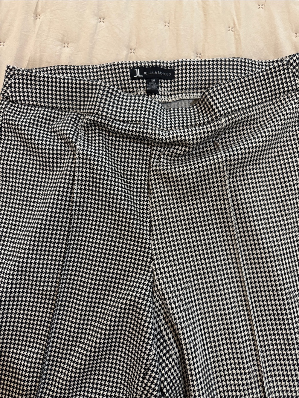 Jules & Leopold Black and White Houndstooth wide leg Pants